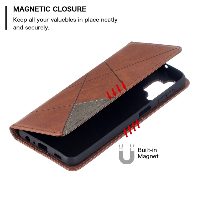For Samsung Galaxy A32 5G Prismatic Invisible Magnetic Horizontal Flip Leather Case with Holder & Card Slots & Photo Frame