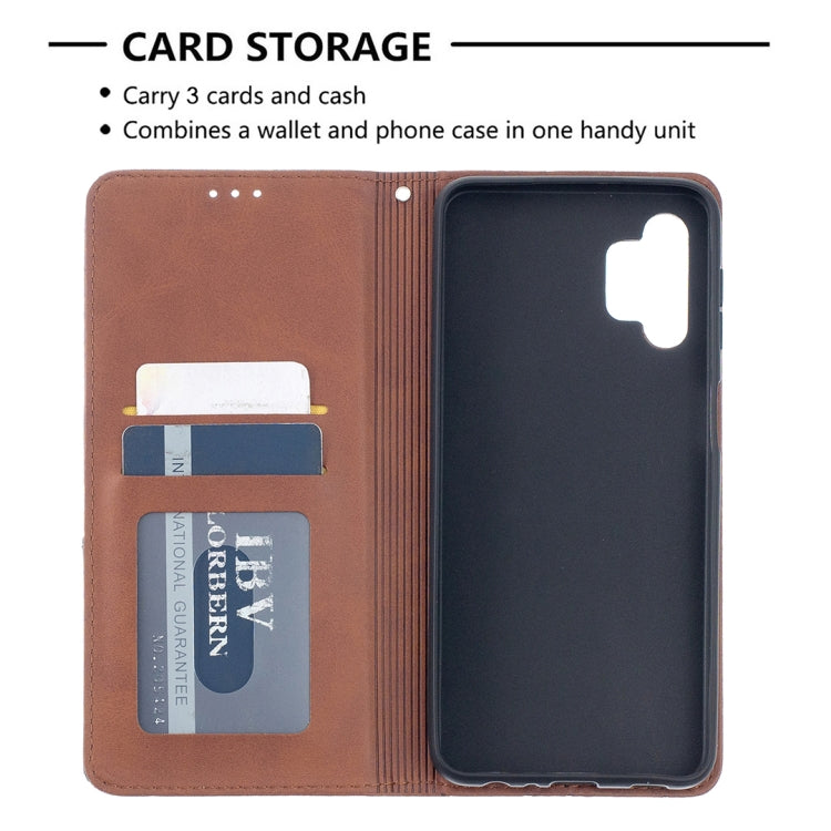 For Samsung Galaxy A32 5G Prismatic Invisible Magnetic Horizontal Flip Leather Case with Holder & Card Slots & Photo Frame
