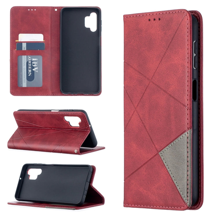 For Samsung Galaxy A32 5G Prismatic Invisible Magnetic Horizontal Flip Leather Case with Holder & Card Slots & Photo Frame