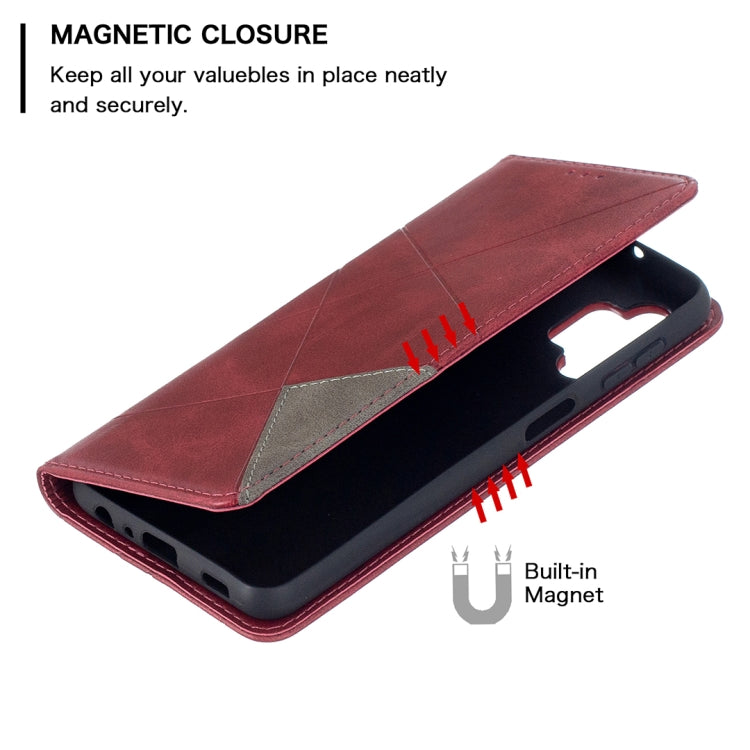 For Samsung Galaxy A32 5G Prismatic Invisible Magnetic Horizontal Flip Leather Case with Holder & Card Slots & Photo Frame