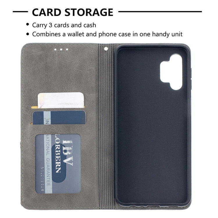 For Samsung Galaxy A32 5G Prismatic Invisible Magnetic Horizontal Flip Leather Case with Holder & Card Slots & Photo Frame