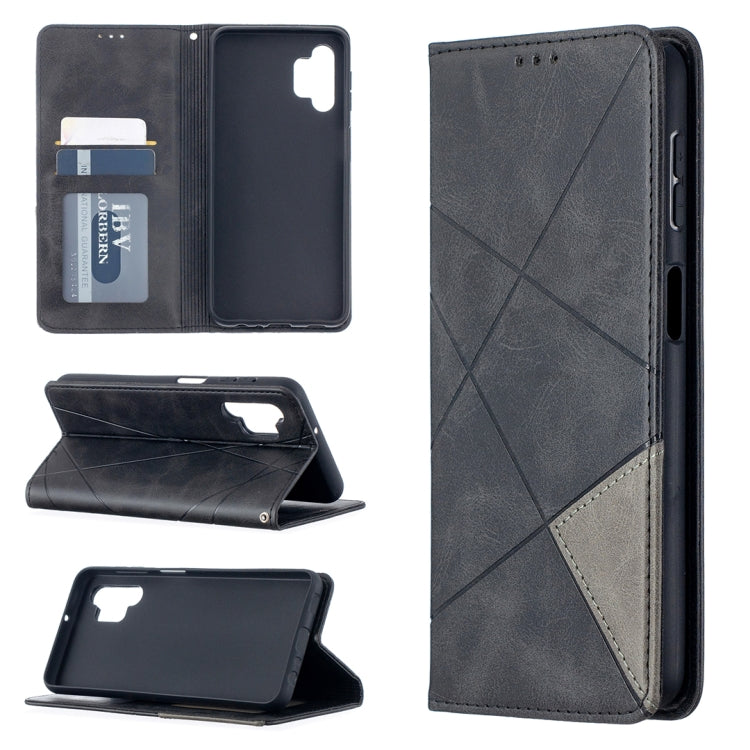 For Samsung Galaxy A32 5G Prismatic Invisible Magnetic Horizontal Flip Leather Case with Holder & Card Slots & Photo Frame