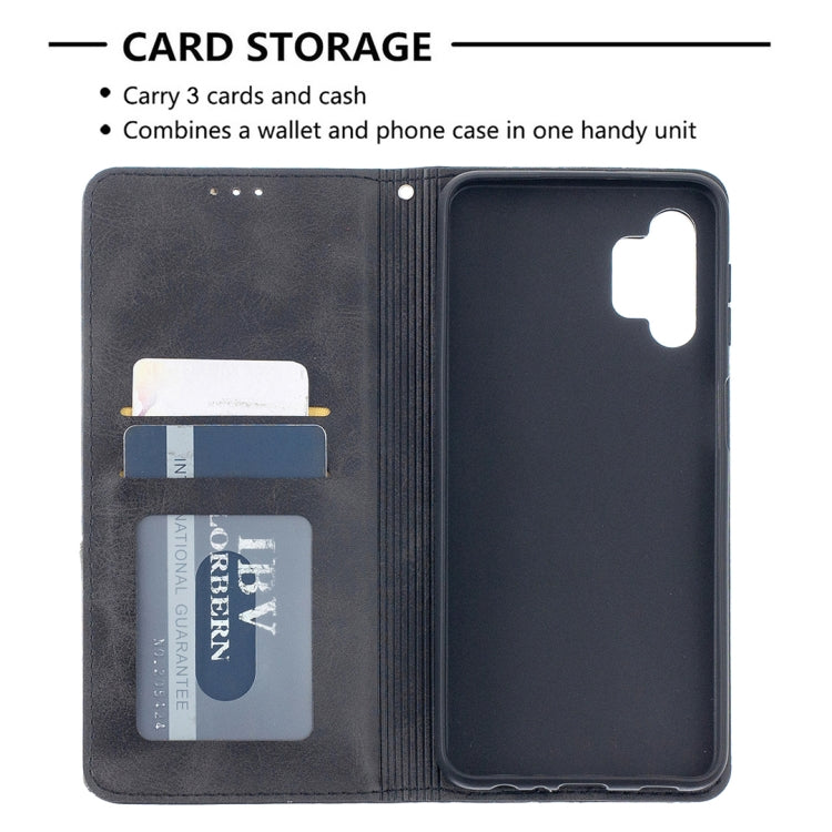For Samsung Galaxy A32 5G Prismatic Invisible Magnetic Horizontal Flip Leather Case with Holder & Card Slots & Photo Frame