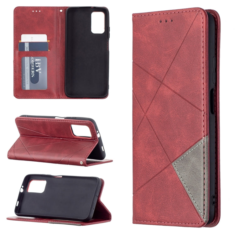 For Xiaomi Poco M3 Prismatic Invisible Magnetic Horizontal Flip Leather Case with Holder & Card Slots & Photo Frame