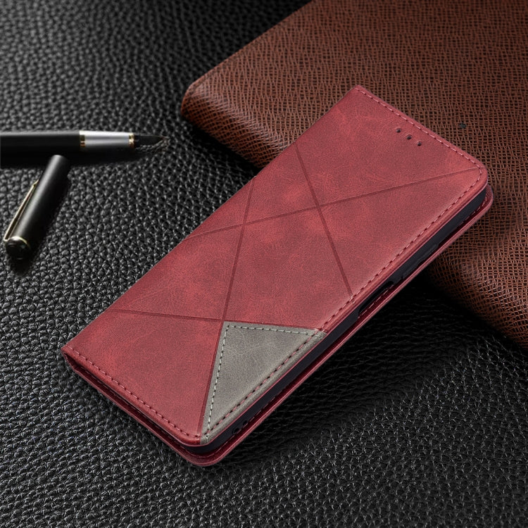 For Xiaomi Poco M3 Prismatic Invisible Magnetic Horizontal Flip Leather Case with Holder & Card Slots & Photo Frame
