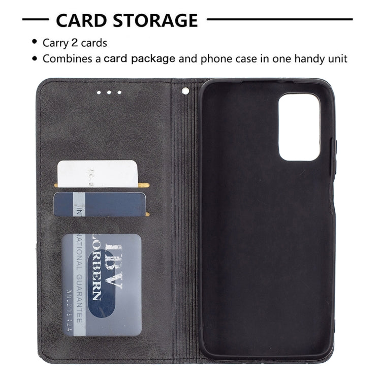 For Xiaomi Poco M3 Prismatic Invisible Magnetic Horizontal Flip Leather Case with Holder & Card Slots & Photo Frame