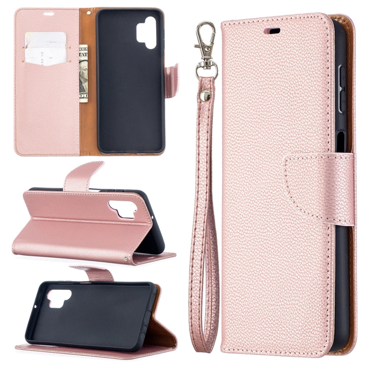 For Samsung Galaxy A32 5G Litchi Texture Pure Color Horizontal Flip PU Leather Case with Holder & Card Slots & Wallet & Lanyard