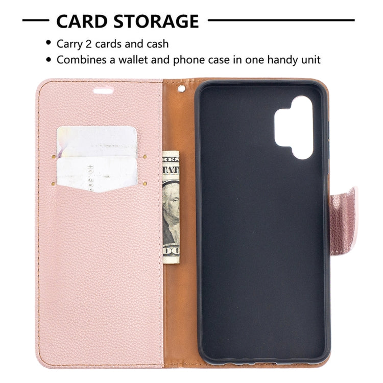 For Samsung Galaxy A32 5G Litchi Texture Pure Color Horizontal Flip PU Leather Case with Holder & Card Slots & Wallet & Lanyard