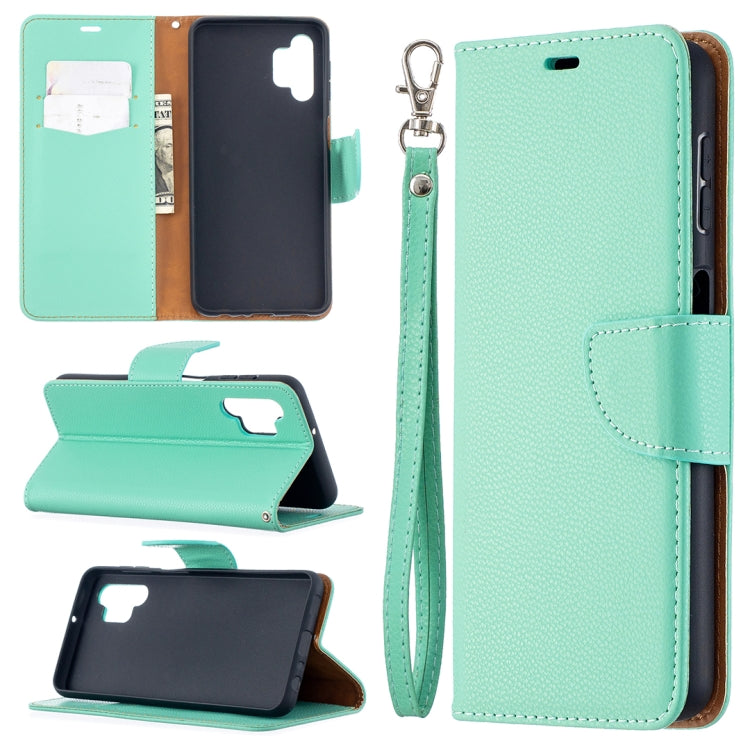 For Samsung Galaxy A32 5G Litchi Texture Pure Color Horizontal Flip PU Leather Case with Holder & Card Slots & Wallet & Lanyard
