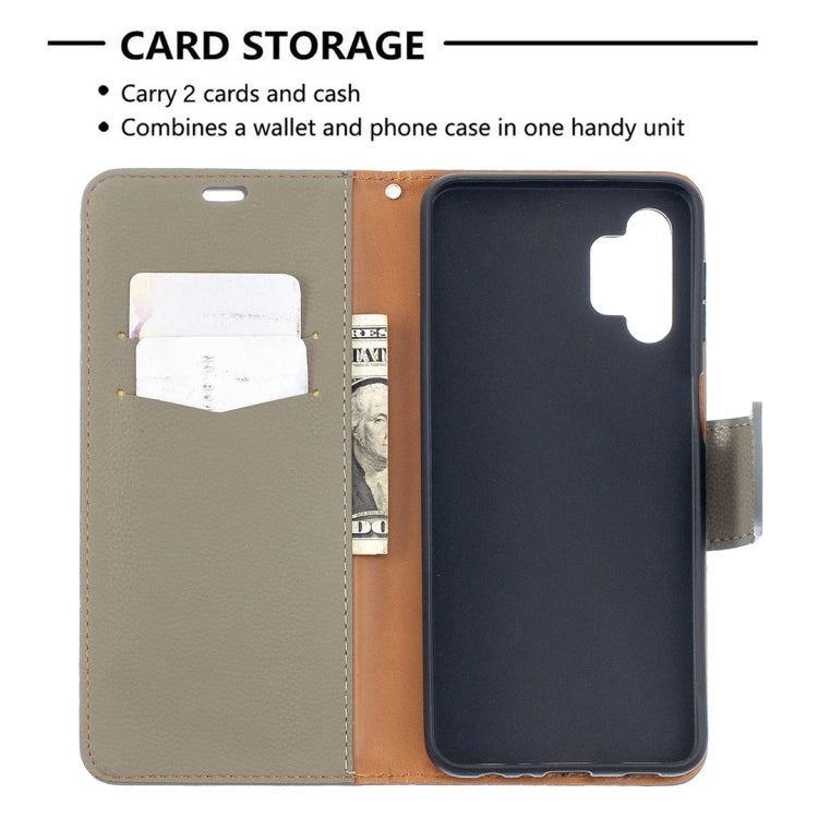 For Samsung Galaxy A32 5G Litchi Texture Pure Color Horizontal Flip PU Leather Case with Holder & Card Slots & Wallet & Lanyard