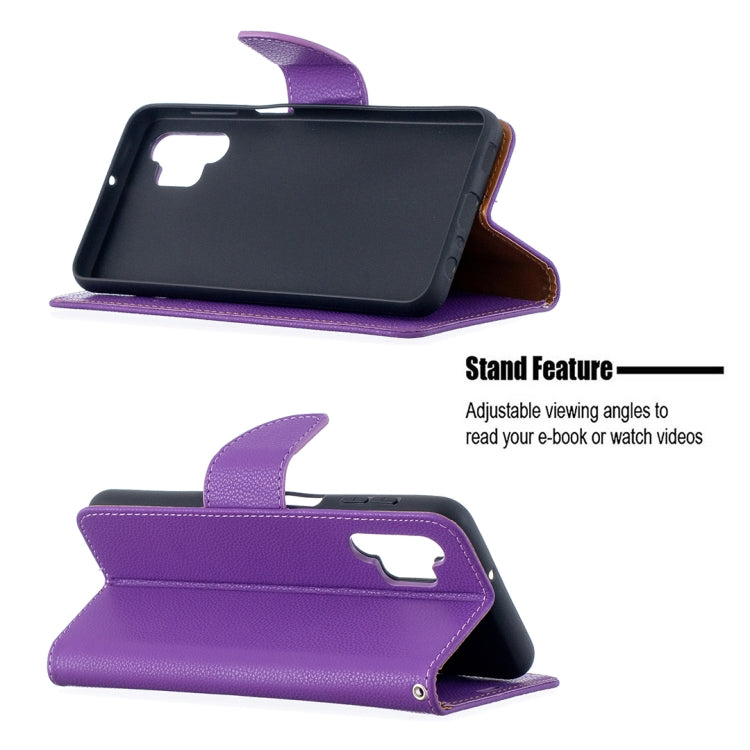 For Samsung Galaxy A32 5G Litchi Texture Pure Color Horizontal Flip PU Leather Case with Holder & Card Slots & Wallet & Lanyard