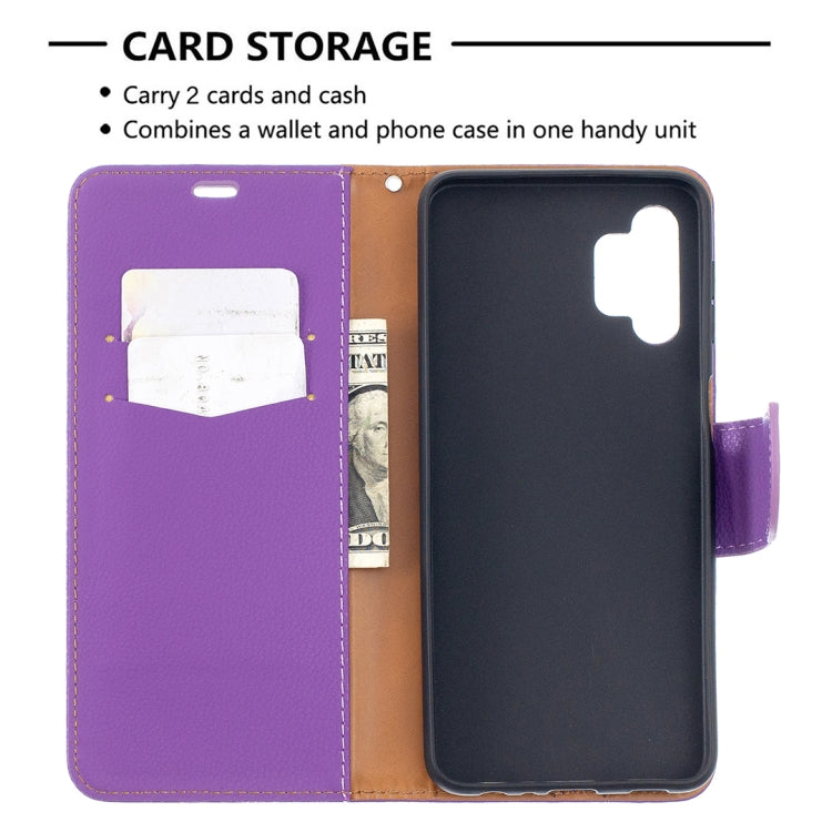 For Samsung Galaxy A32 5G Litchi Texture Pure Color Horizontal Flip PU Leather Case with Holder & Card Slots & Wallet & Lanyard