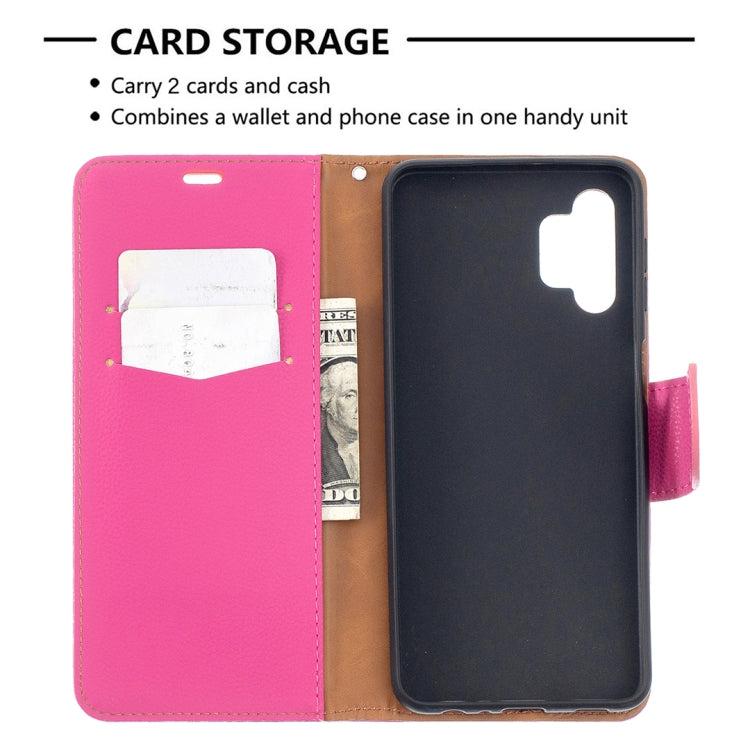 For Samsung Galaxy A32 5G Litchi Texture Pure Color Horizontal Flip PU Leather Case with Holder & Card Slots & Wallet & Lanyard