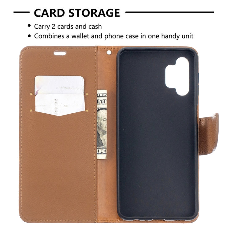 For Samsung Galaxy A32 5G Litchi Texture Pure Color Horizontal Flip PU Leather Case with Holder & Card Slots & Wallet & Lanyard