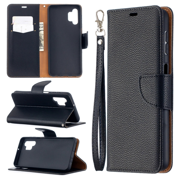 For Samsung Galaxy A32 5G Litchi Texture Pure Color Horizontal Flip PU Leather Case with Holder & Card Slots & Wallet & Lanyard
