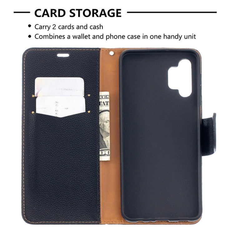 For Samsung Galaxy A32 5G Litchi Texture Pure Color Horizontal Flip PU Leather Case with Holder & Card Slots & Wallet & Lanyard