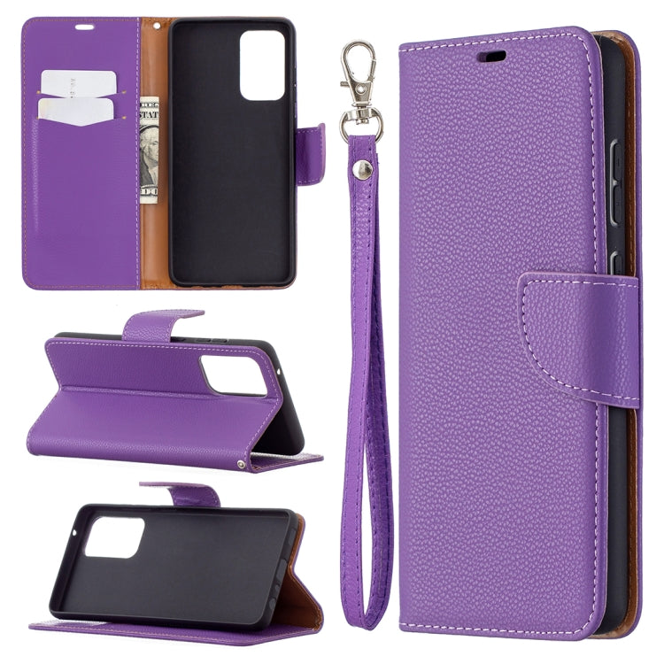 For Samsung Galaxy A72 5G Litchi Texture Pure Color Horizontal Flip PU Leather Case with Holder & Card Slots & Wallet & Lanyard