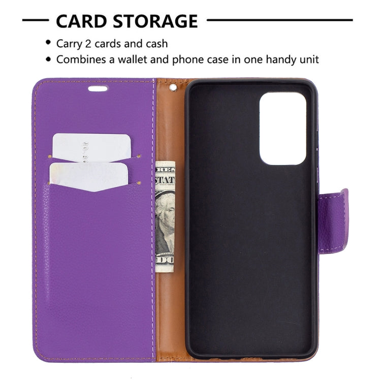 For Samsung Galaxy A72 5G Litchi Texture Pure Color Horizontal Flip PU Leather Case with Holder & Card Slots & Wallet & Lanyard
