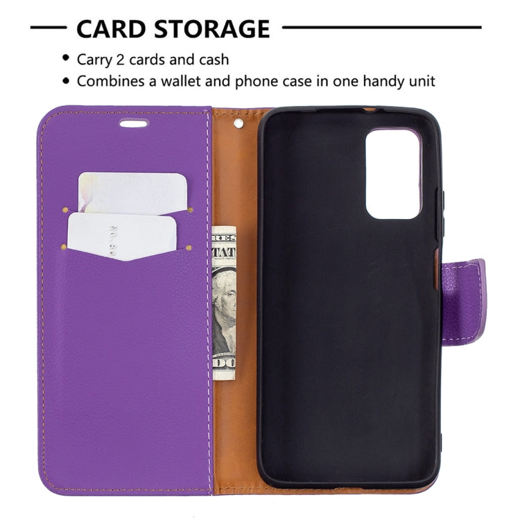 For Xiaomi Poco M3 Litchi Texture Pure Color Horizontal Flip PU Leather Case with Holder & Card Slots & Wallet & Lanyard