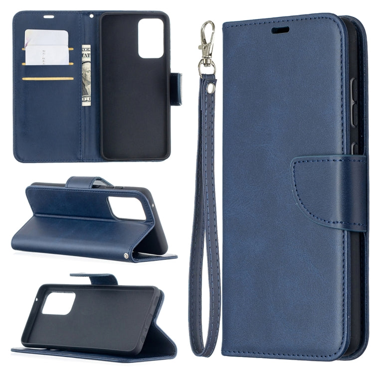 For Samsung Galaxy A52 5G Retro Lambskin Texture Pure Color Horizontal Flip PU Leather Case with Holder & Card Slots & Wallet & Lanyard