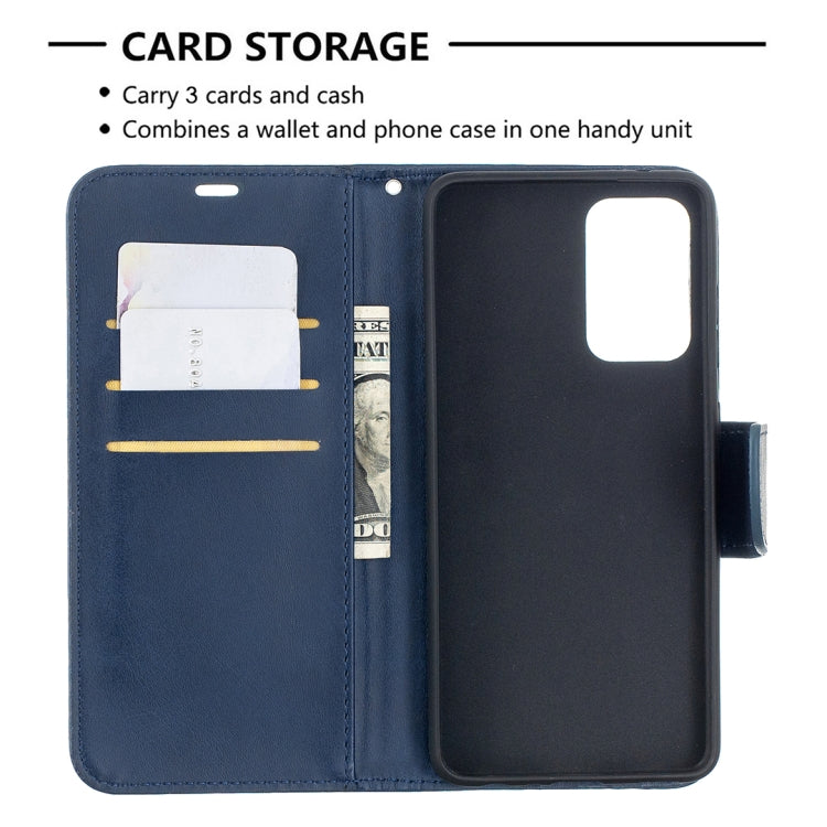 For Samsung Galaxy A52 5G Retro Lambskin Texture Pure Color Horizontal Flip PU Leather Case with Holder & Card Slots & Wallet & Lanyard
