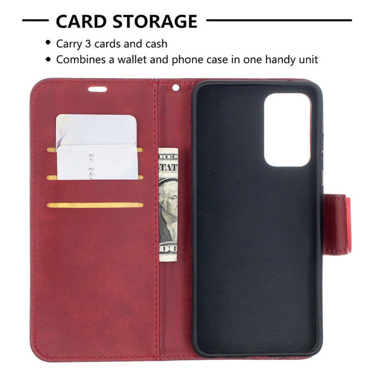 For Samsung Galaxy A52 5G Retro Lambskin Texture Pure Color Horizontal Flip PU Leather Case with Holder & Card Slots & Wallet & Lanyard