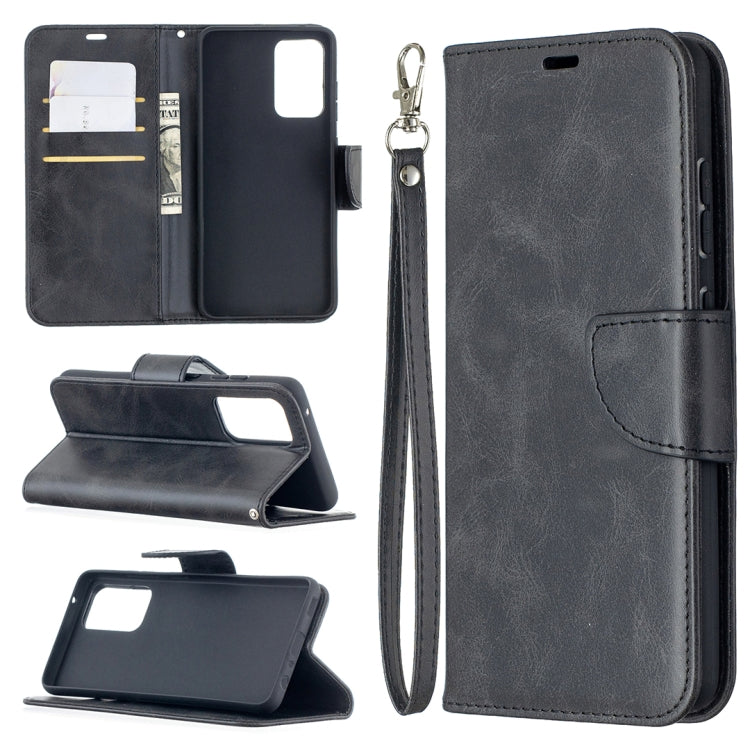 For Samsung Galaxy A52 5G Retro Lambskin Texture Pure Color Horizontal Flip PU Leather Case with Holder & Card Slots & Wallet & Lanyard