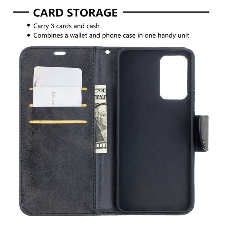 For Samsung Galaxy A52 5G Retro Lambskin Texture Pure Color Horizontal Flip PU Leather Case with Holder & Card Slots & Wallet & Lanyard