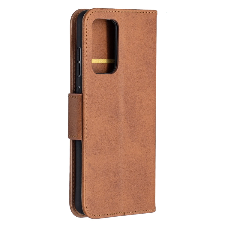 For Samsung Galaxy A52 5G Retro Lambskin Texture Pure Color Horizontal Flip PU Leather Case with Holder & Card Slots & Wallet & Lanyard