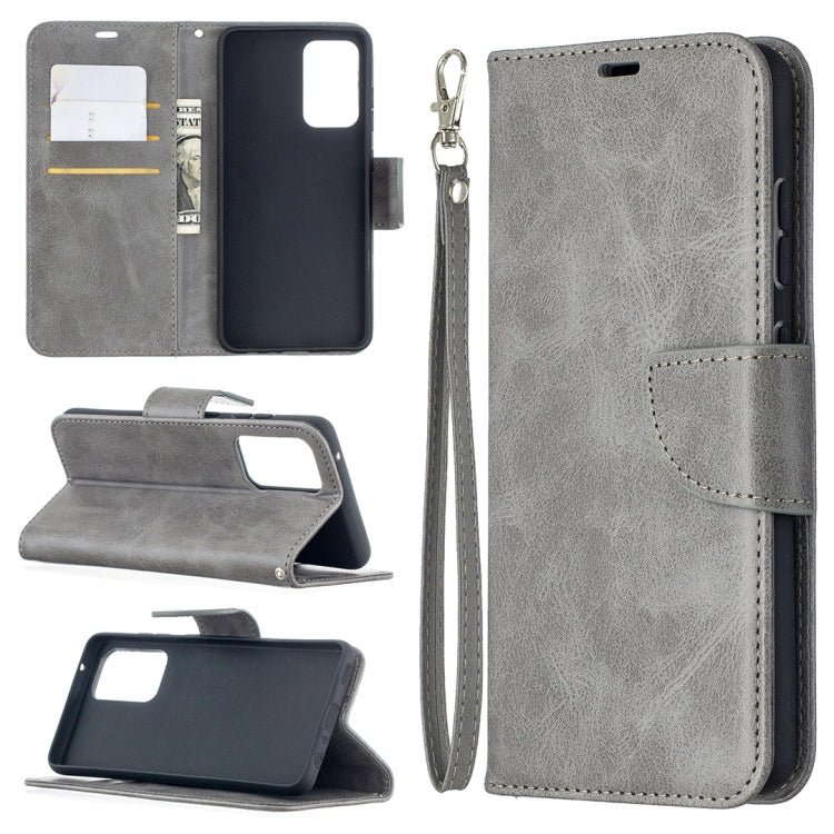 For Samsung Galaxy A52 5G Retro Lambskin Texture Pure Color Horizontal Flip PU Leather Case with Holder & Card Slots & Wallet & Lanyard