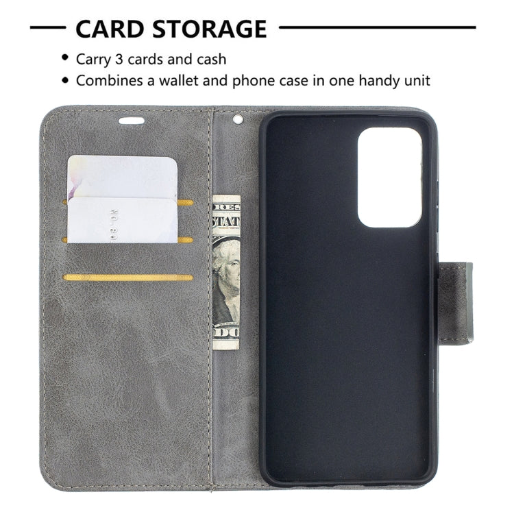 For Samsung Galaxy A52 5G Retro Lambskin Texture Pure Color Horizontal Flip PU Leather Case with Holder & Card Slots & Wallet & Lanyard
