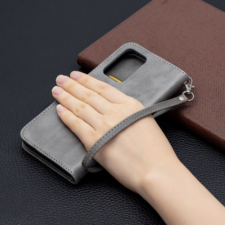 For Samsung Galaxy A52 5G Retro Lambskin Texture Pure Color Horizontal Flip PU Leather Case with Holder & Card Slots & Wallet & Lanyard