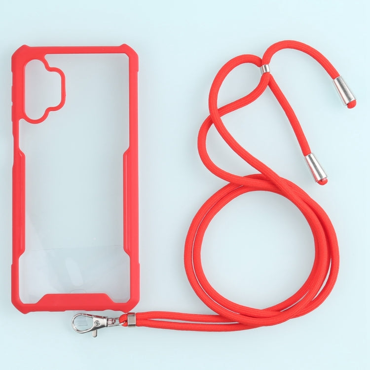 For Samsung Galaxy A32 5G Acrylic + Color TPU Shockproof Case with Neck Lanyard