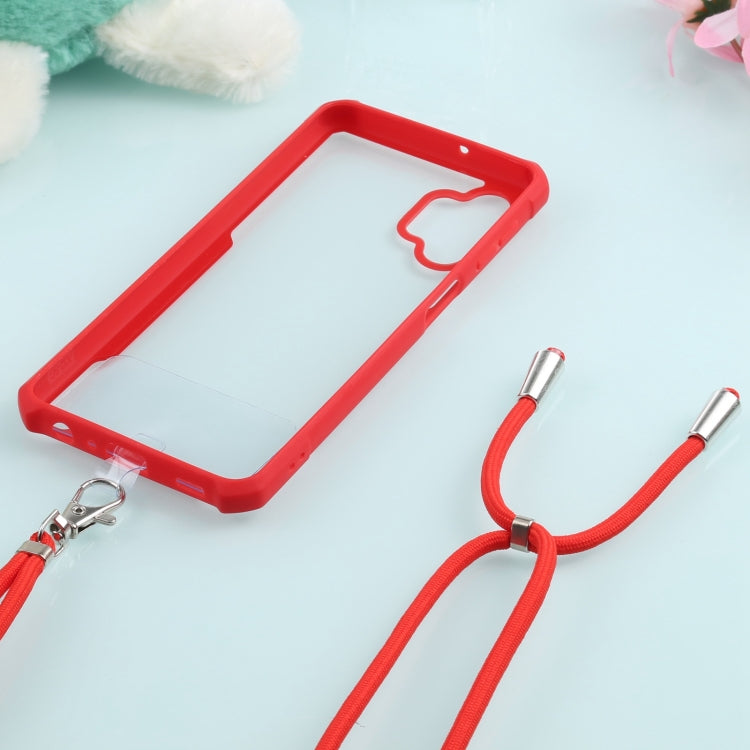 For Samsung Galaxy A32 5G Acrylic + Color TPU Shockproof Case with Neck Lanyard