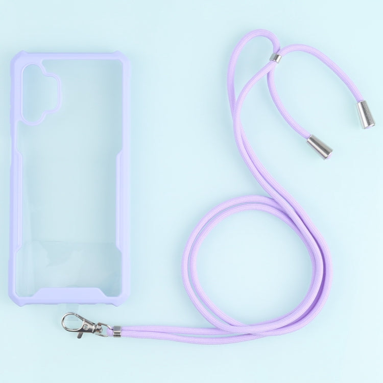 For Samsung Galaxy A32 5G Acrylic + Color TPU Shockproof Case with Neck Lanyard