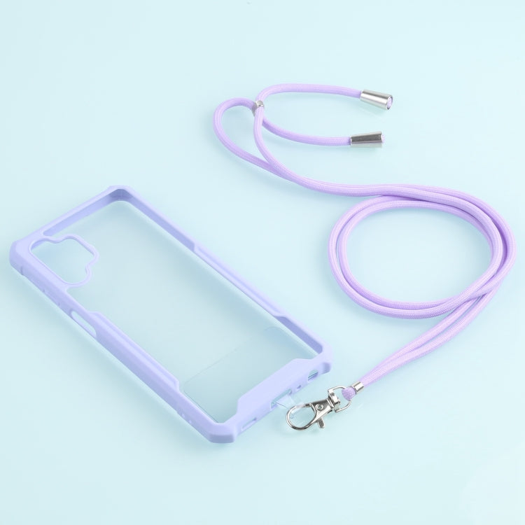 For Samsung Galaxy A32 5G Acrylic + Color TPU Shockproof Case with Neck Lanyard