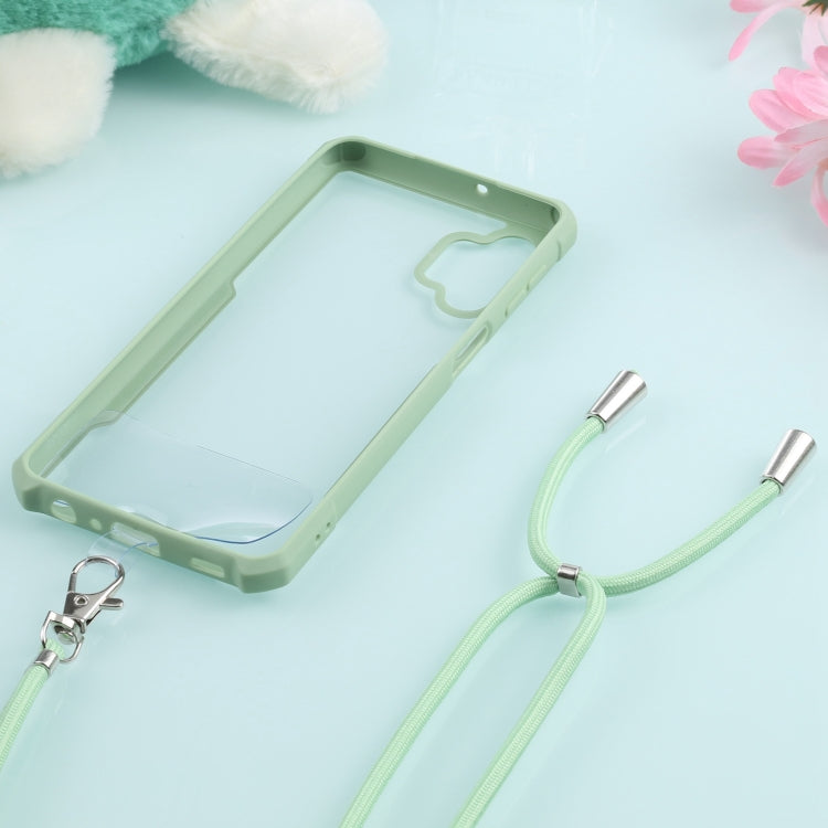 For Samsung Galaxy A32 5G Acrylic + Color TPU Shockproof Case with Neck Lanyard