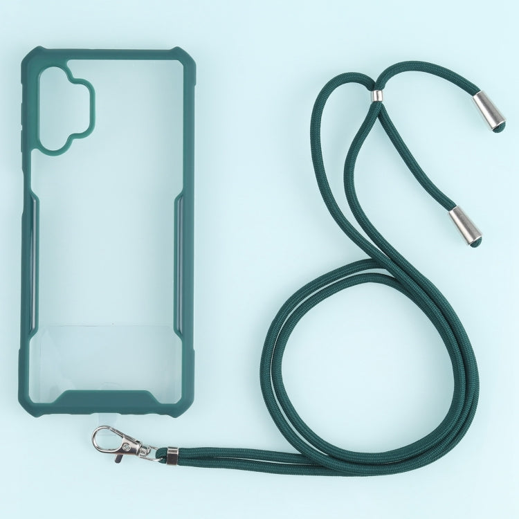 For Samsung Galaxy A32 5G Acrylic + Color TPU Shockproof Case with Neck Lanyard