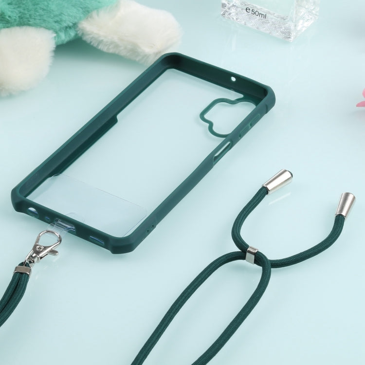 For Samsung Galaxy A32 5G Acrylic + Color TPU Shockproof Case with Neck Lanyard