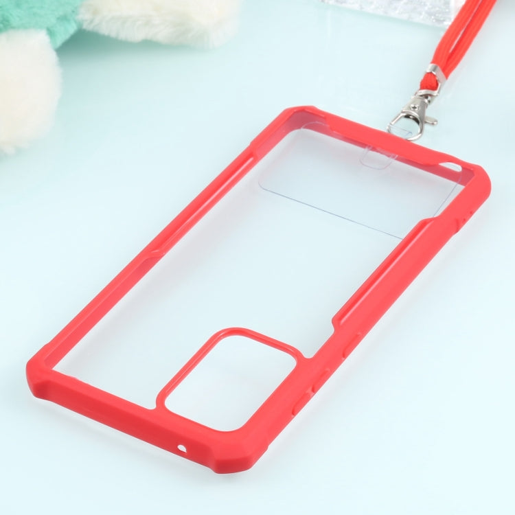 For Samsung Galaxy A72 5G / 4G Acrylic + Color TPU Shockproof Case with Neck Lanyard