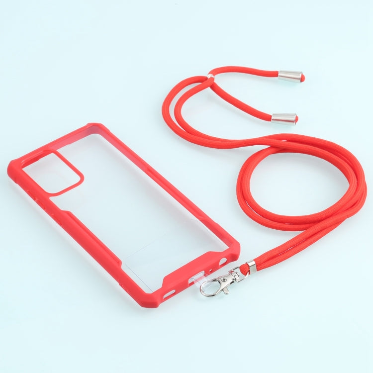 For Samsung Galaxy A72 5G / 4G Acrylic + Color TPU Shockproof Case with Neck Lanyard