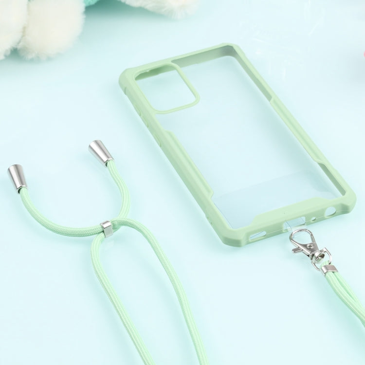For Samsung Galaxy A72 5G / 4G Acrylic + Color TPU Shockproof Case with Neck Lanyard