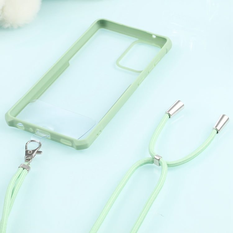For Samsung Galaxy A72 5G / 4G Acrylic + Color TPU Shockproof Case with Neck Lanyard