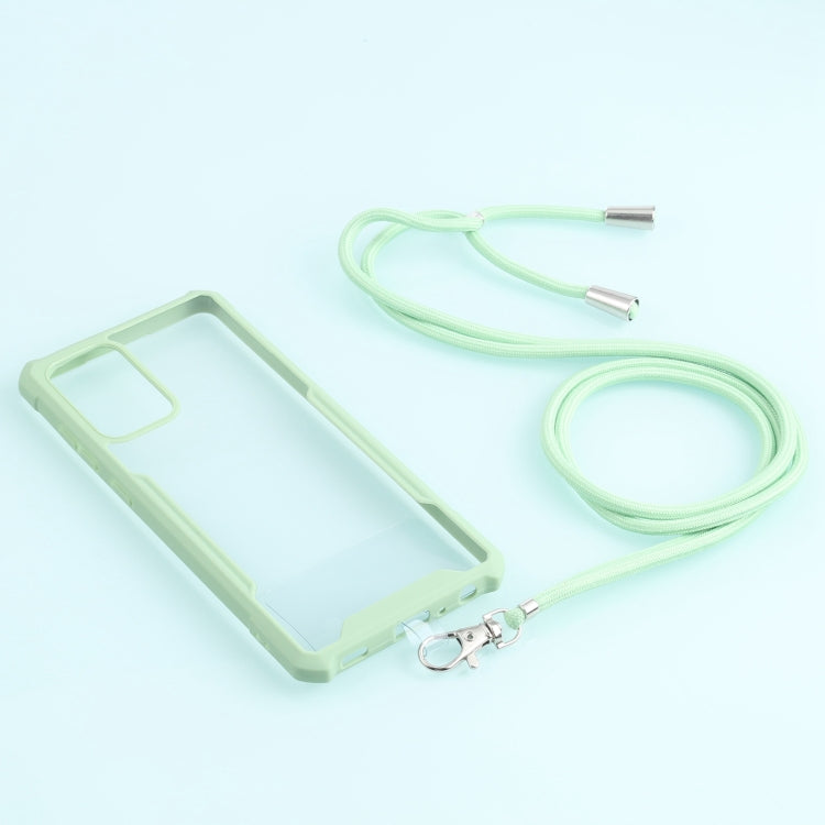 For Samsung Galaxy A72 5G / 4G Acrylic + Color TPU Shockproof Case with Neck Lanyard