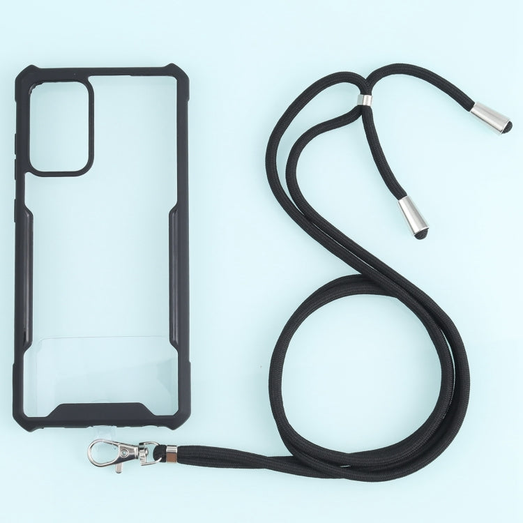 For Samsung Galaxy A72 5G / 4G Acrylic + Color TPU Shockproof Case with Neck Lanyard