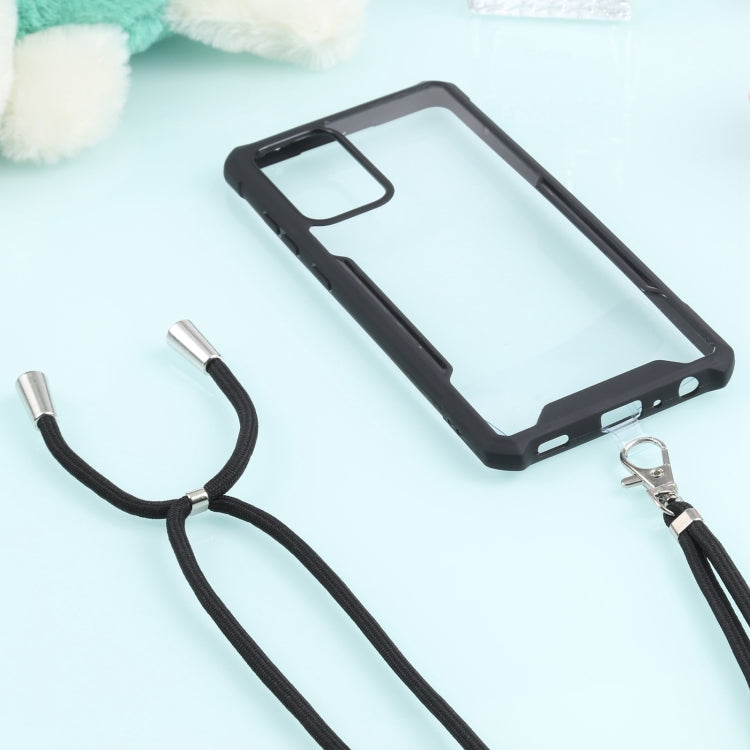 For Samsung Galaxy A72 5G / 4G Acrylic + Color TPU Shockproof Case with Neck Lanyard