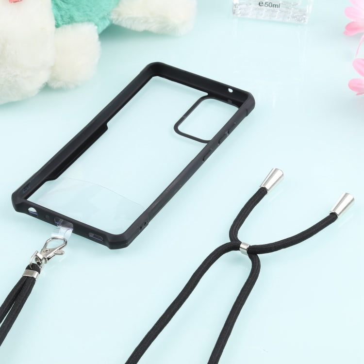 For Samsung Galaxy A72 5G / 4G Acrylic + Color TPU Shockproof Case with Neck Lanyard
