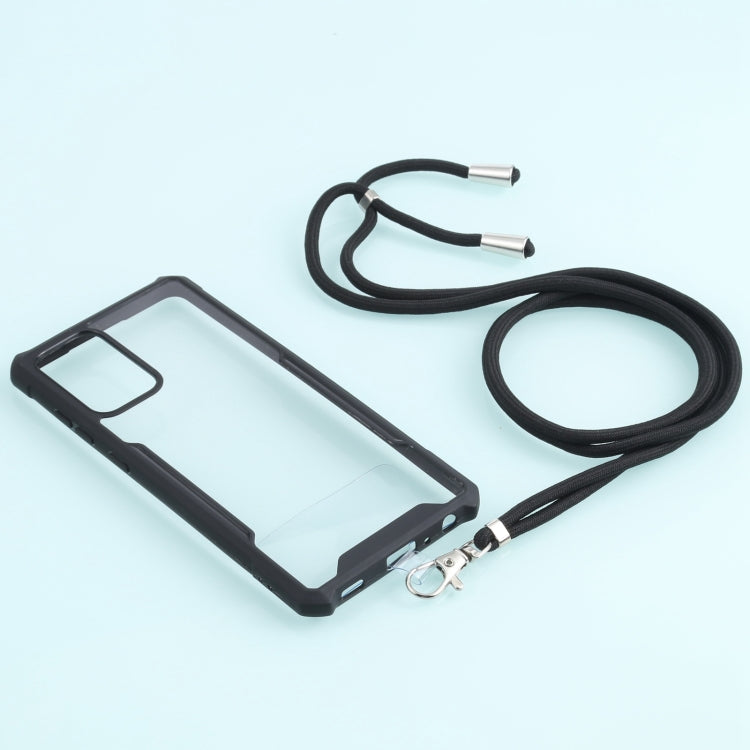 For Samsung Galaxy A72 5G / 4G Acrylic + Color TPU Shockproof Case with Neck Lanyard
