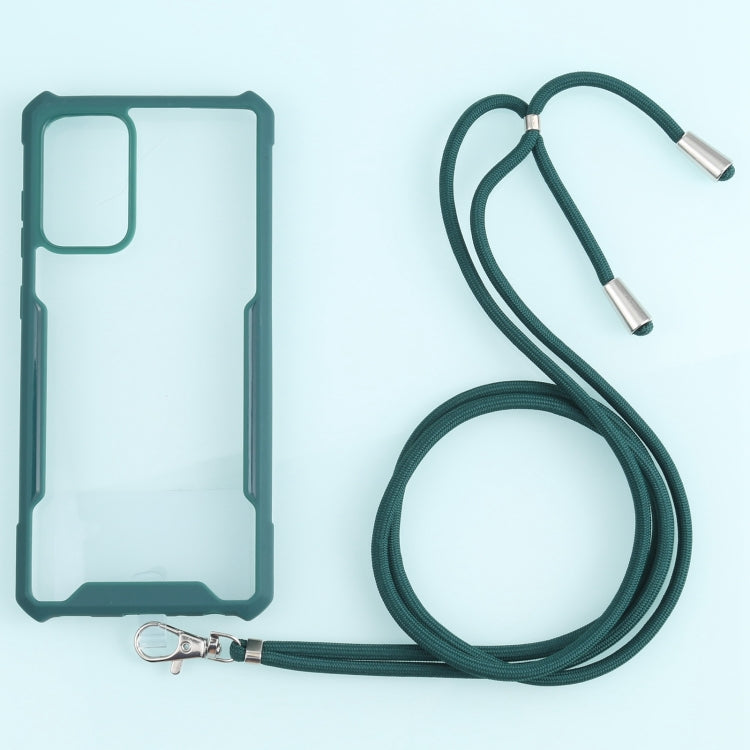 For Samsung Galaxy A72 5G / 4G Acrylic + Color TPU Shockproof Case with Neck Lanyard