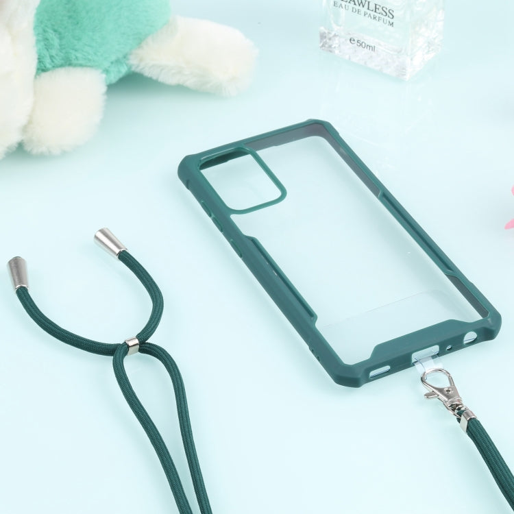 For Samsung Galaxy A72 5G / 4G Acrylic + Color TPU Shockproof Case with Neck Lanyard